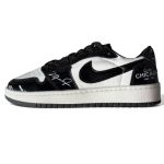 کتونی کاستوم ورنی سفید مشکی کد 10812