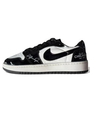 کتونی کاستوم ورنی سفید مشکی کد 10812