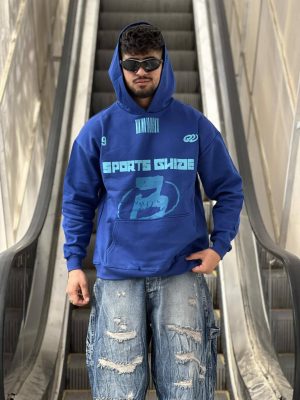 هودی طرحدار آبی 10556