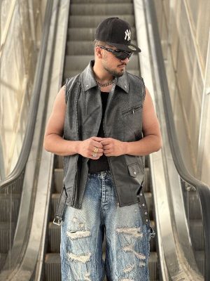 وست چرم مشکی کد ۱۰۷۴۱