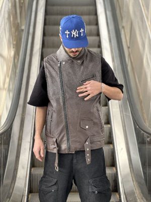 وست چرم قهوه ای کد ۱۰۷۴۳