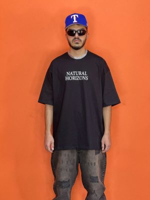 تیشرت طرحدار مشکی کد 10199