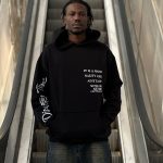 هودی طرحدار مشکی کد 2032