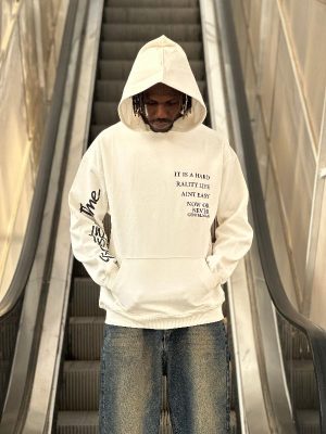 هودی طرحدار سفید کد 2034