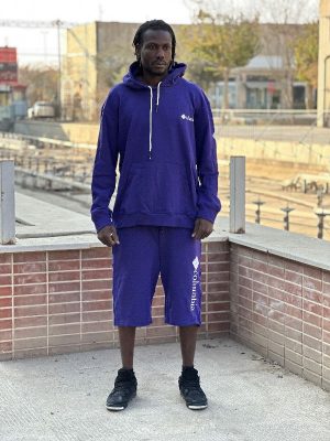 ست هودی شلوارک بنفش کد 2093