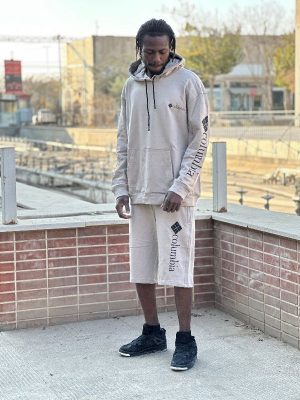 ست هودی شلوارک بنفش کد 2093