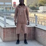 ست هودی شلوارک بنفش کد 2095