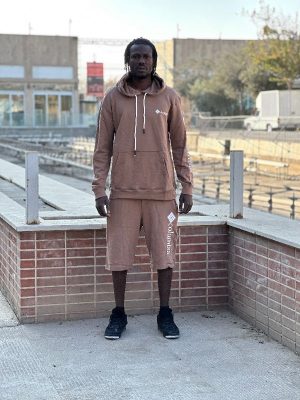 ست هودی شلوارک بنفش کد 2095