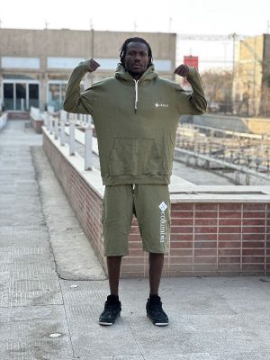 ست هودی شلوارک بنفش کد 2098