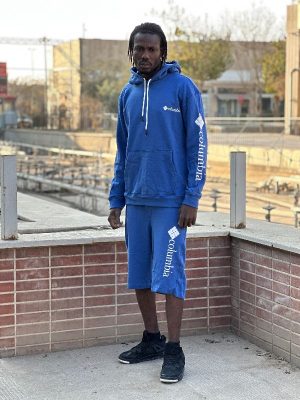 ست هودی شلوارک بنفش کد 2099