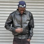 کاپشن چرم مشکی کد 3019