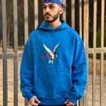 هودی طرحدار مشکی کد 3143