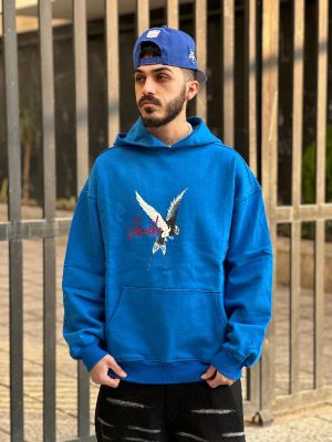 هودی طرحدار مشکی کد 3143