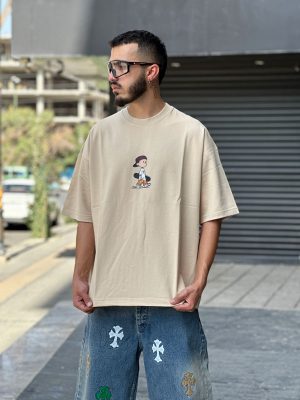 تیشرت چاپی کرم کد 11379