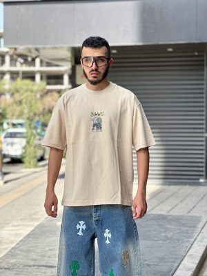 تیشرت چاپی کرم کد 11390