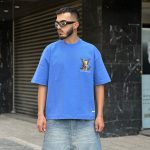تیشرت باکسی LV آبی کد 11411