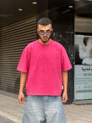 تیشرت باکسی سنگشوری سرخابی کد 11415