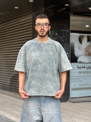 تیشرت باکسی سنگشوری سبز کد 11417