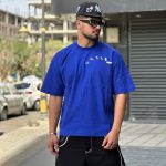 تیشرت طرحدار باکسی قهوه ای کد 11424
