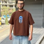 تیشرت طرحدار باکسی قهوه ای کد 11435