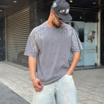 تیشرت کار شده رنگ طوسی کد 11445