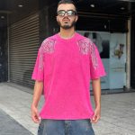 تیشرت کار شده رنگ سرخابی کد 11447