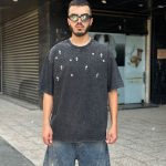تیشرت کار شده رنگ زغالی کد 11452