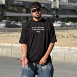تیشرت طرحدار مشکی کد 75