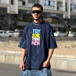 تیشرت طرحدار سرمه ای کد 79