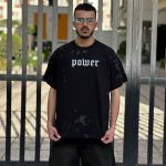 تیشرت طرحدار مشکی کد 203