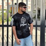 تیشرت طرحدار مشکی کد 204