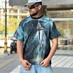 تیشرت طرحدار مشکی کد 248
