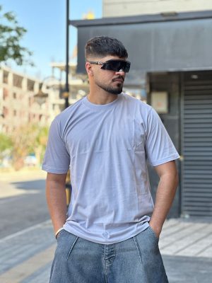 تیشرت بیسیک رنگ طوسی روشن کد 309