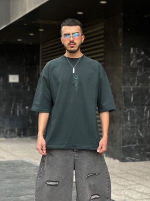 تیشرت طرحدار سبز کد 342