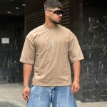 تیشرت طرحدار کرم کد 343
