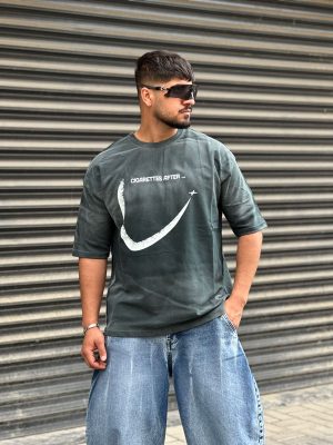 تیشرت چاپی 2نخ خاکستری کد 346