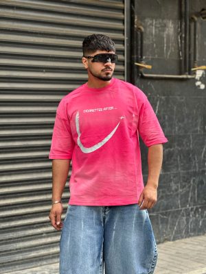 تیشرت چاپی 2نخ صورتی کد 348