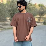 تیشرت طرحدار کرم کد 385