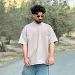 تیشرت طرحدار کرم روشن کد 387