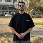 تیشرت طرحدار مشکی کد 374