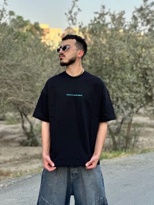 تیشرت طرحدار مشکی کد 380