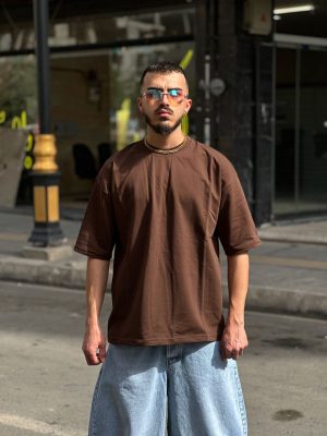 تیشرت بیسیک قهوه ای کد 390