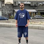 ست تیشرت شلوارک رنگ آبی کد 424