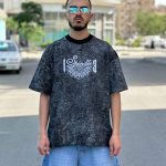 تیشرت طرحدار مشکی کد 442