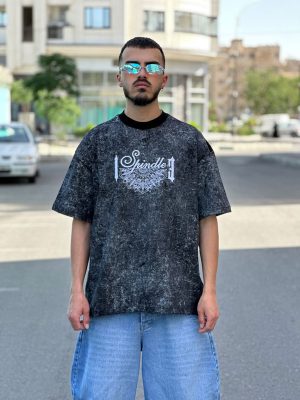 تیشرت طرحدار مشکی کد 442