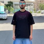 تیشرت طرحدار مشکی کد 443
