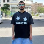 تیشرت طرحدار مشکی کد 444