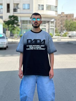 تیشرت طرحدار مشکی کد 445