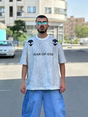 تیشرت طرحدار سفید کد 446