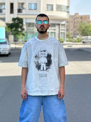 تیشرت طرحدار سفید کد 447